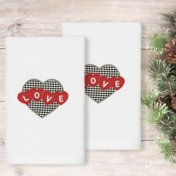 Authentic Hotel and Spa Love Hearts Embroidered Luxury 100